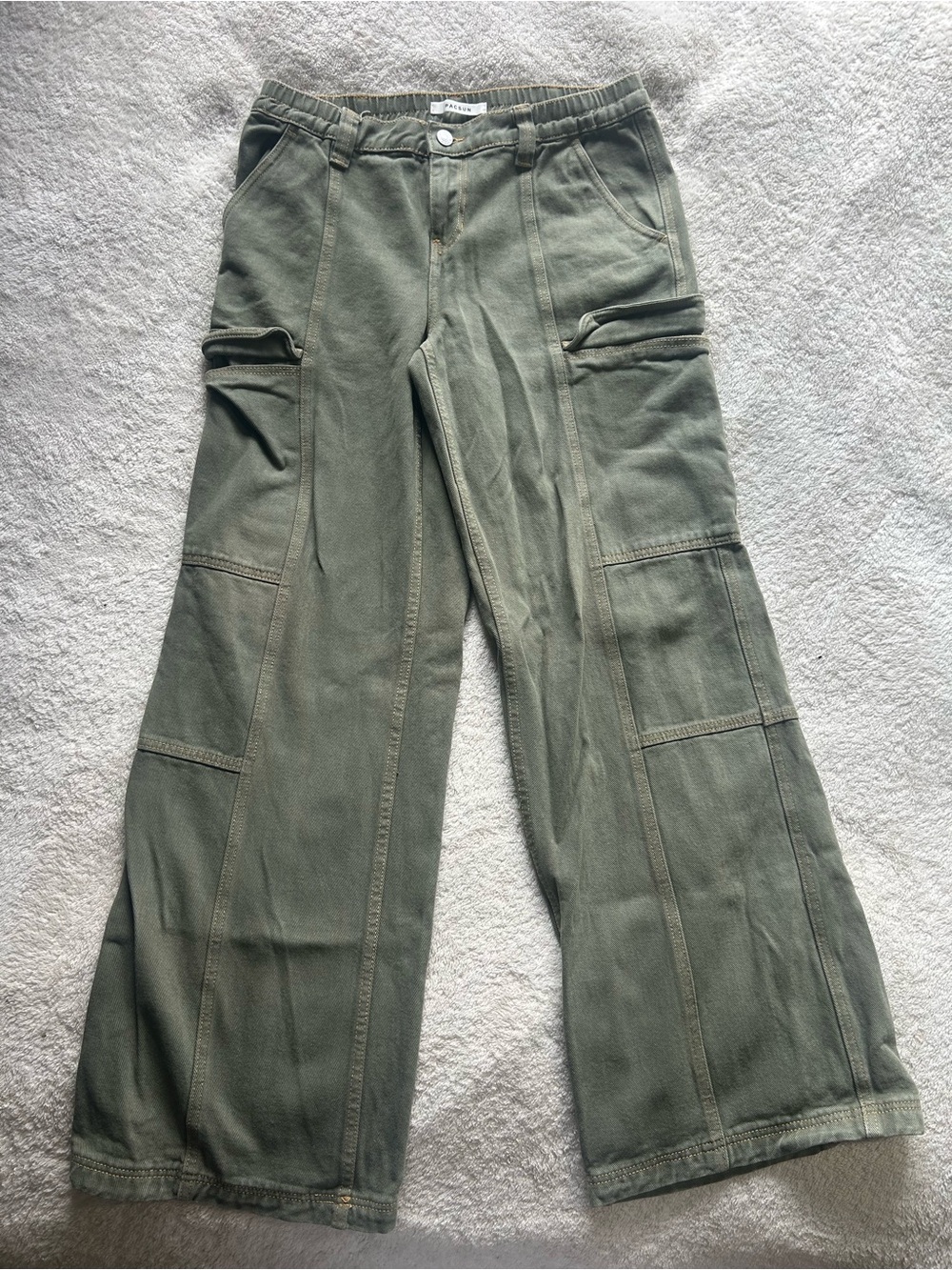 PacSun Olive Utility Pants with Contrast Stitching